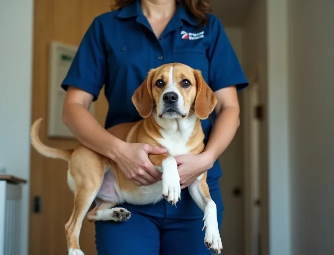 Technician respectfully transporting a deceased dog in Garden City